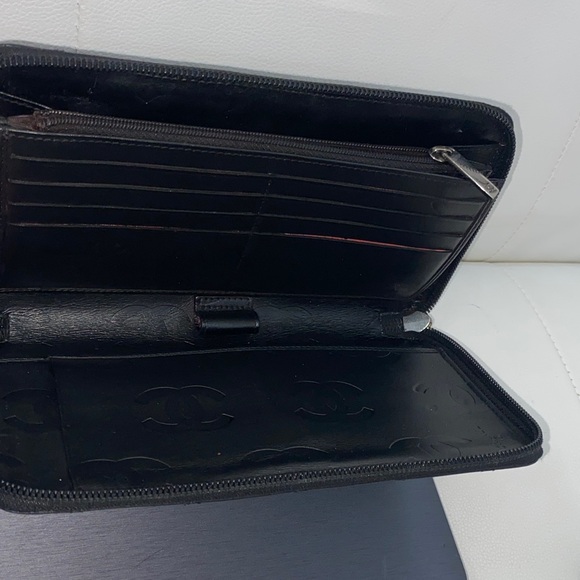 Authentic Chanel Cambon Ligne Quilted CC Zip Around Wallet Black Lambskin - Picture 4 of 15
